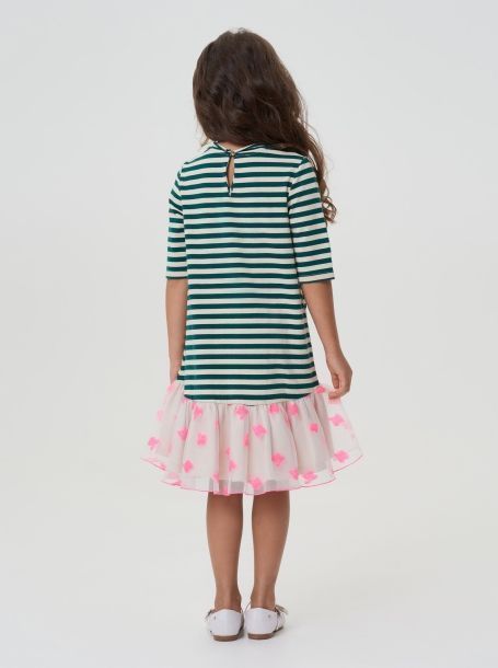 Фото4: картинка 44.114 Платье трикотажное с декором, полоска Choupette - одевайте детей красиво!