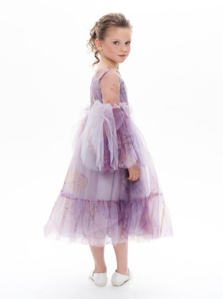 Фото4: картинка 1391.43 Платье нарядное Церемония с арт-рукавами, лаванда Choupette - одевайте детей красиво!