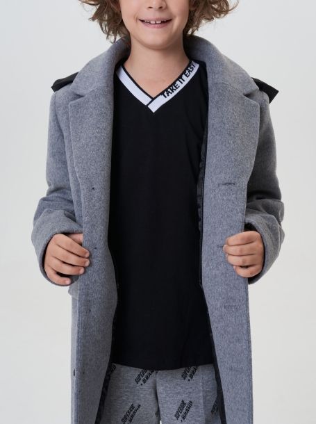 Фото5: картинка 756.20 Пальто на синтепоне с капюшоном, серый Choupette - одевайте детей красиво!