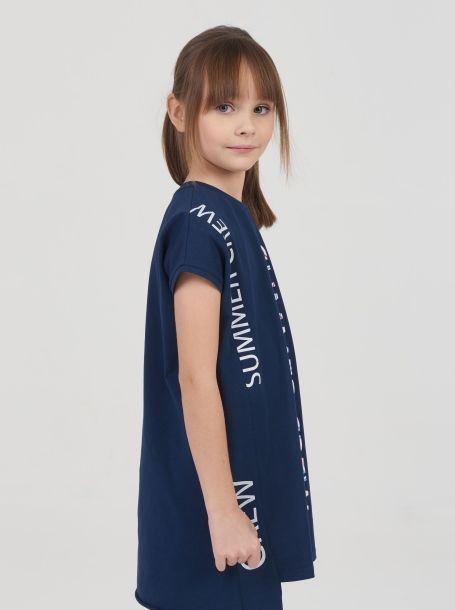 Фото2: Синяя блузка туника для девочки