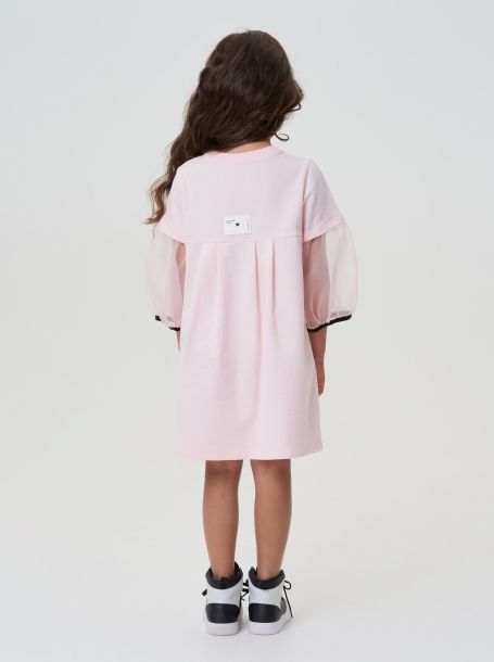 Фото6: картинка 54.116 Платье из футера с объемным декором, розовый Choupette - одевайте детей красиво!