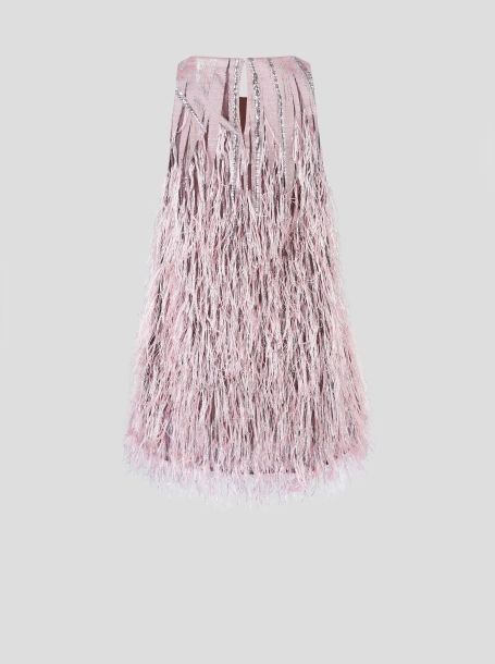Фото9: Розовое платье из фактурной ткани