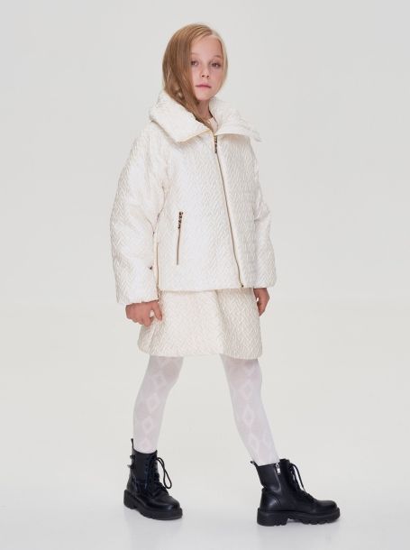 Фото8: картинка 704.20 Куртка комбинированная с мехом, сливочный Choupette - одевайте детей красиво!