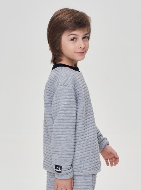 Фото2: картинка 17.109 Джемпер-свитшот стеганый, серый меланж Choupette - одевайте детей красиво!