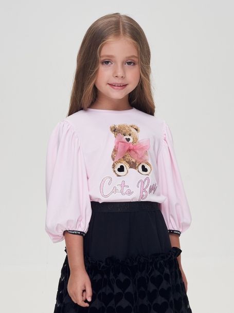 Фото2: картинка 78.108 Джемпер-футболка, экрю Choupette - одевайте детей красиво!