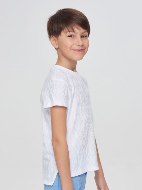 Фото2: Белая нарядная футболка для мальчика