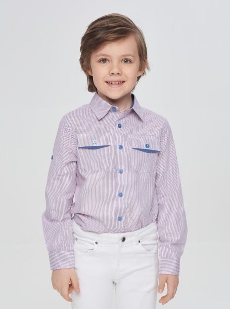 Фото1: Сиреневая рубашка для мальчика