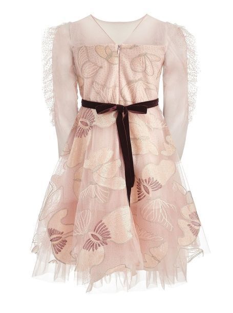 Фото3: 1082.43 Розовое нарядное платье с пышной юбкой