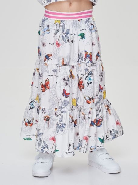 Фото2: Трикотажная многоярусная юбка для девочки