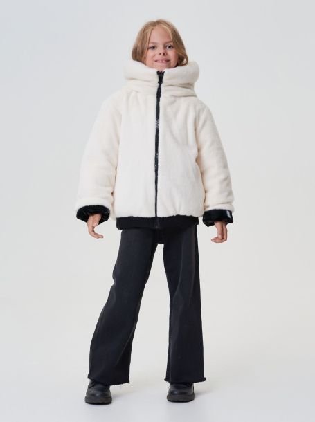 Фото4: картинка 738.20 Куртка двухсторонняя с крупной вышивкой, синтепух, черно-белый Choupette - одевайте детей красиво!