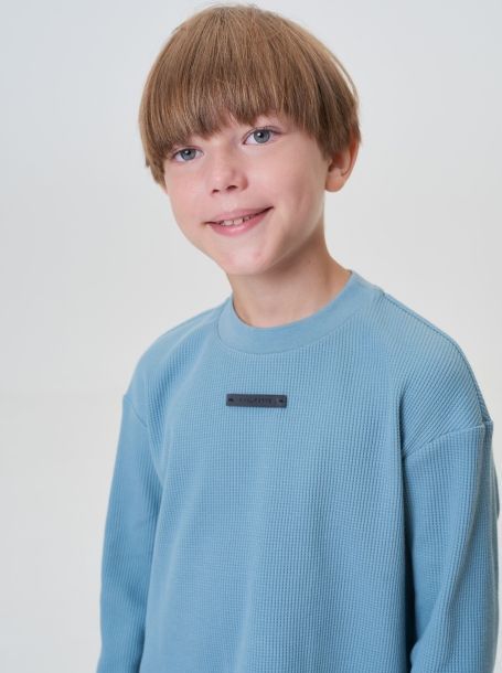 Фото4: картинка 36.115 Джемпер из фактурного трикотажа, бирюзово-серый Choupette - одевайте детей красиво!