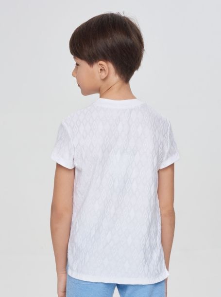 Фото3: Белая нарядная футболка для мальчика