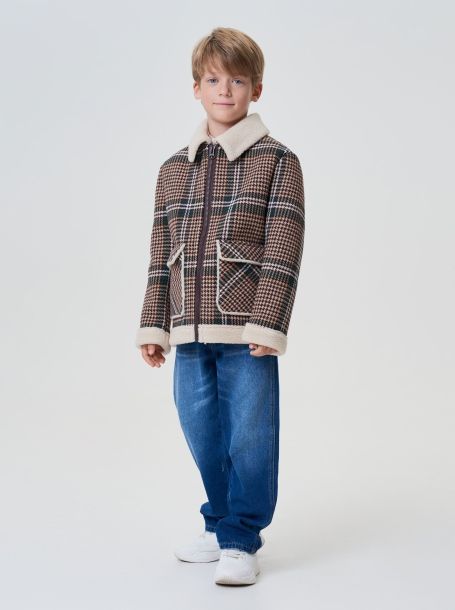 Фото1: картинка 755.20 Куртка "под дубленку", коричнево-бежевый Choupette - одевайте детей красиво!