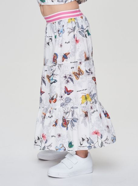 Фото3: Трикотажная многоярусная юбка для девочки