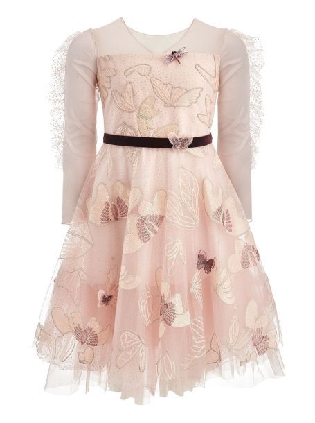 Фото2: 1082.43 Розовое нарядное платье с пышной юбкой
