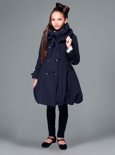 Фото1: Пальто демисезонное для девочки с шалевым воротником от Choupette 