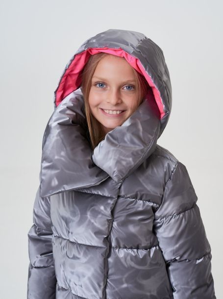 Фото8: картинка 752.20 Пальто на синтепухе, сияющий серый Choupette - одевайте детей красиво!