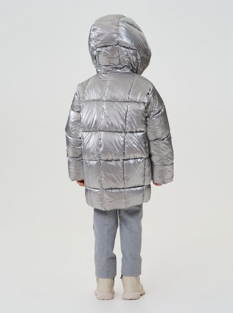 Фото5: картинка 664.6.20 Куртка  объемная с капюшоном (синтепух), серебро антик Choupette - одевайте детей красиво!