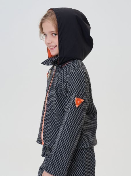 Фото6: картинка 69.116 Куртка-жакет из джерси с декором, черный/серый Choupette - одевайте детей красиво!