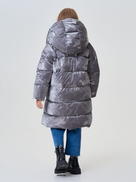Фото4: картинка 752.20 Пальто на синтепухе, сияющий серый Choupette - одевайте детей красиво!