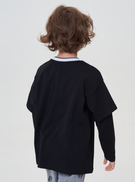 Фото3: картинка 32.117 Джемпер-ЛОНГСЛИВ с принтом, черный Choupette - одевайте детей красиво!