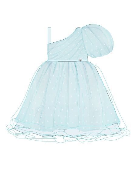 Фото1: картинка 1497.43 Платье нарядное с пышной юбкой и асимметрией, тиффани Choupette - одевайте детей красиво!