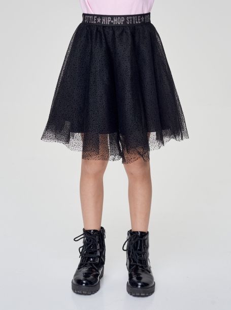 Фото2: Черная пышная сетчатая юбка