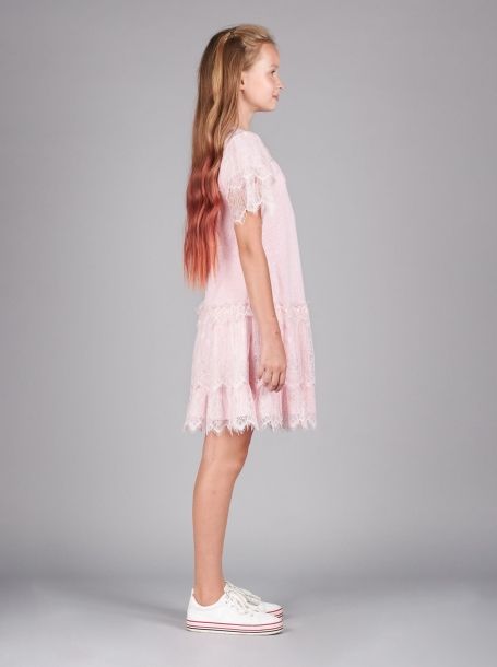 Фото2: Нарядное детское розовое кружевное платье