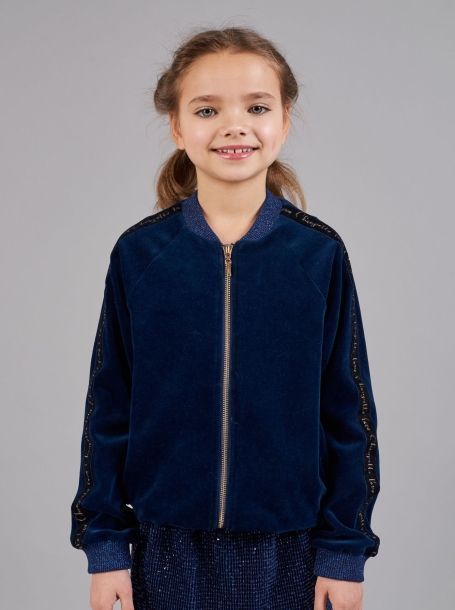Фото1: 16.88 Велюровая синяя курточка для девочки