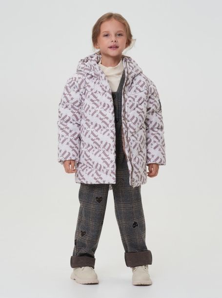Фото3: картинка 753.20 Куртка пуховая, фирменный принт на бежевом Choupette - одевайте детей красиво!