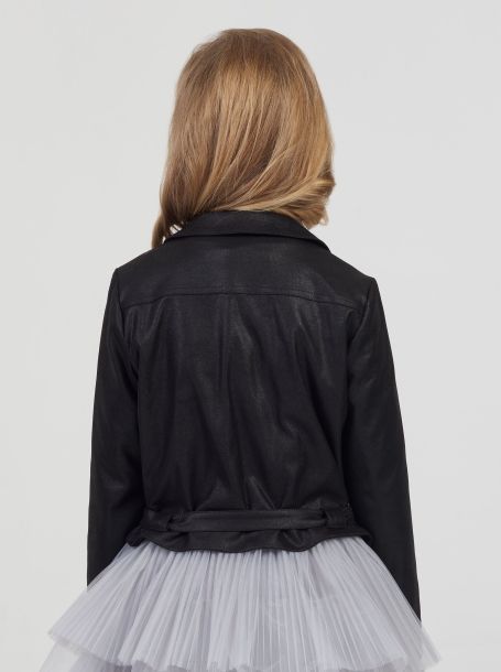 Фото4: Черная куртка косуха для девочки