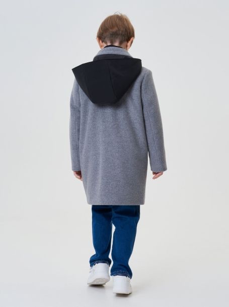 Фото9: картинка 756.20 Пальто на синтепоне с капюшоном, серый Choupette - одевайте детей красиво!