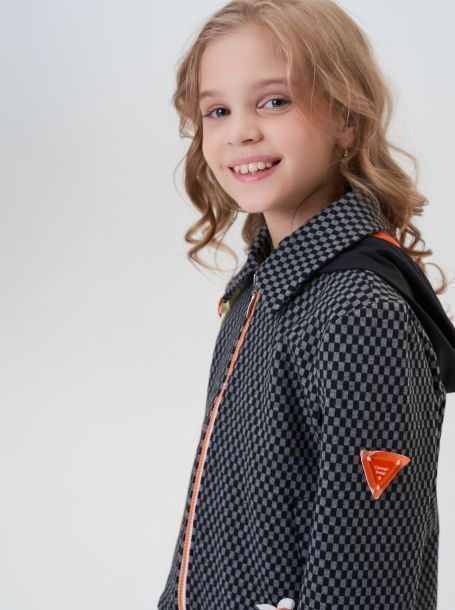 Фото9: картинка 69.116 Куртка-жакет из джерси с декором, черный/серый Choupette - одевайте детей красиво!