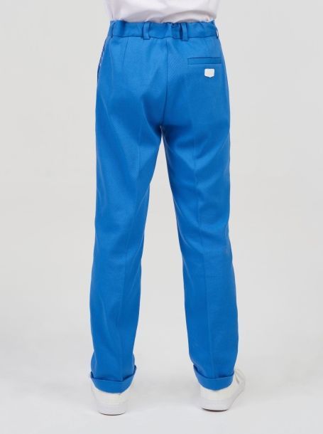 Фото4: Синие нарядные брюки для мальчика