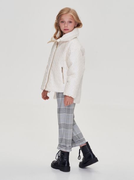 Фото3: картинка 704.20 Куртка комбинированная с мехом, сливочный Choupette - одевайте детей красиво!