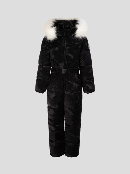 Фото12: картинка 762.20 Комбинезон утепленный на синтепухе с искусственной меховой опушкой, сияющий черный Choupette - одевайте детей красиво!