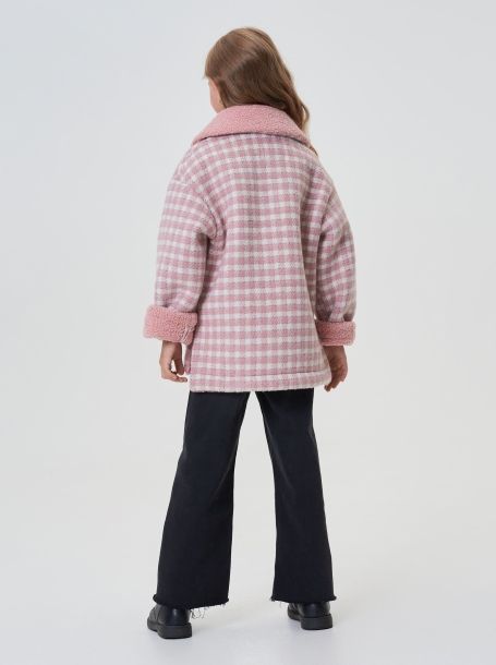 Фото5: картинка 750.20 Куртка под дубленку, розовая клетка Choupette - одевайте детей красиво!
