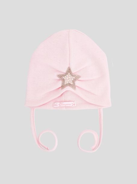 Фото1: Трикотажная розовая шапочка
