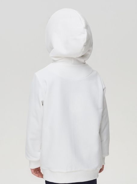 Фото7: картинка 564.31 Куртка-Бомбер из футера с эффектом бран, белый Choupette - одевайте детей красиво!