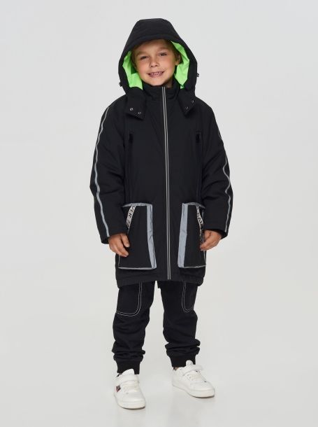 Фото4: Черная куртка парка для мальчика