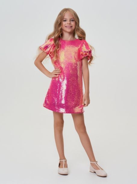 Фото1: картинка 77.116 Платье с пайетками, маджента Choupette - одевайте детей красиво!