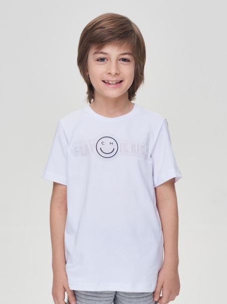 Фото1: картинка 26.109 Джемпер-футболка с принтом , экрю Choupette - одевайте детей красиво!