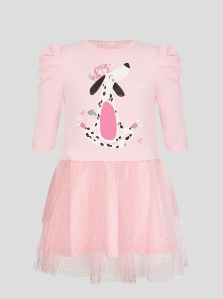 Фото1: Трикотажное розовое платье для девочки
