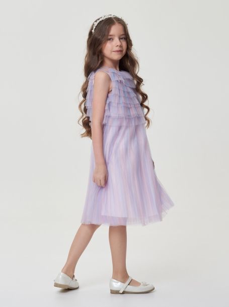 Фото2: картинка 1540.43 Платье нарядное Церемония из плиссированной сетки, мультиколор Choupette - одевайте детей красиво!