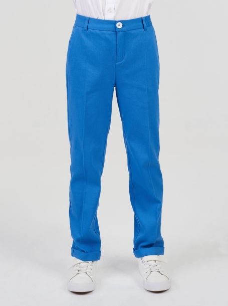 Фото2: Синие нарядные брюки для мальчика