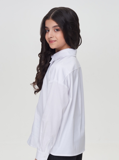 Фото2: картинка 540.31 Блузка нарядная с принтом, белый Choupette - одевайте детей красиво!