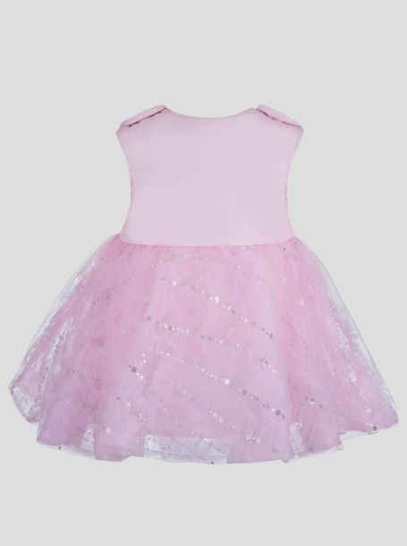Фото3: картинка 1602.43 Платье нарядное Церемония из кружевной сетки с декором в к-те с шортиками,нежно- розовый Choupette - одевайте детей красиво!