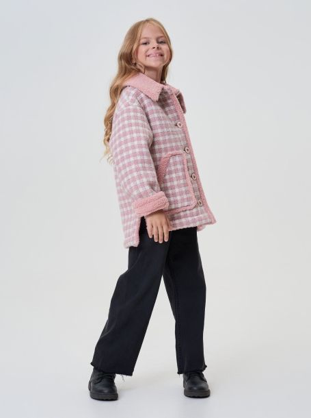 Фото4: картинка 750.20 Куртка под дубленку, розовая клетка Choupette - одевайте детей красиво!