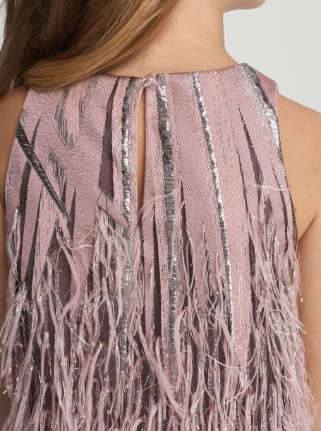 Фото6: Розовое платье из фактурной ткани