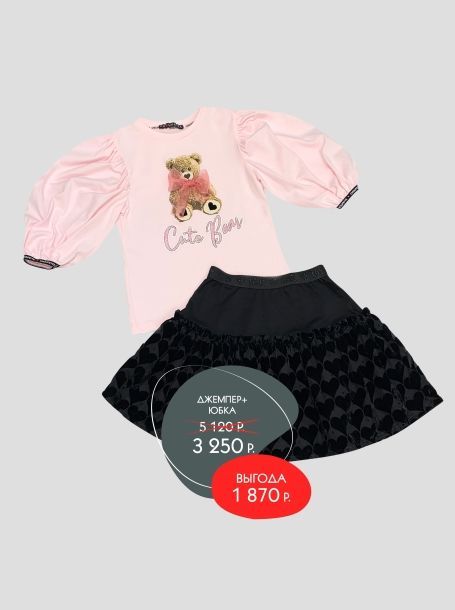 Фото1: картинка 78/03.108 Сет №2 (футболка, юбка) Choupette - одевайте детей красиво!